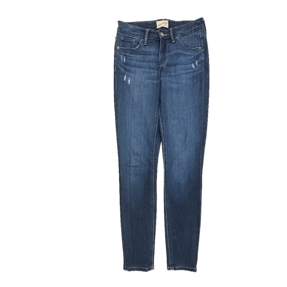 Universal Thread Mid Rise‎ Skinny Distressed Women's size 00 Blue Denim jeans